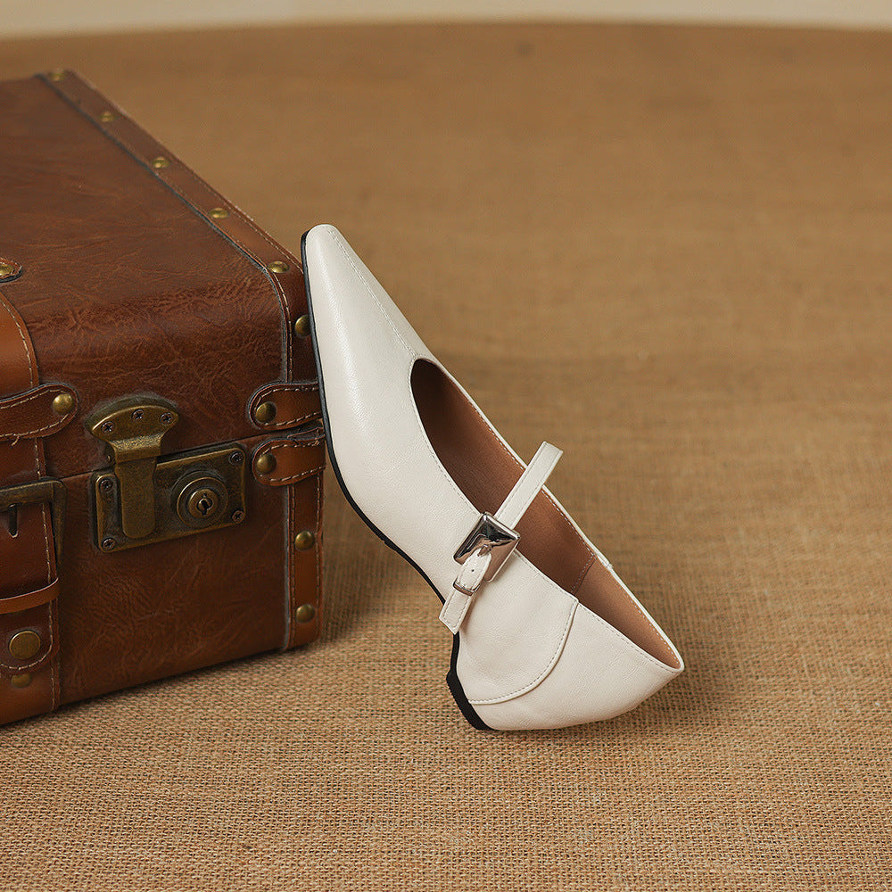 Cora - Pointed Toe Mary Jane Flats