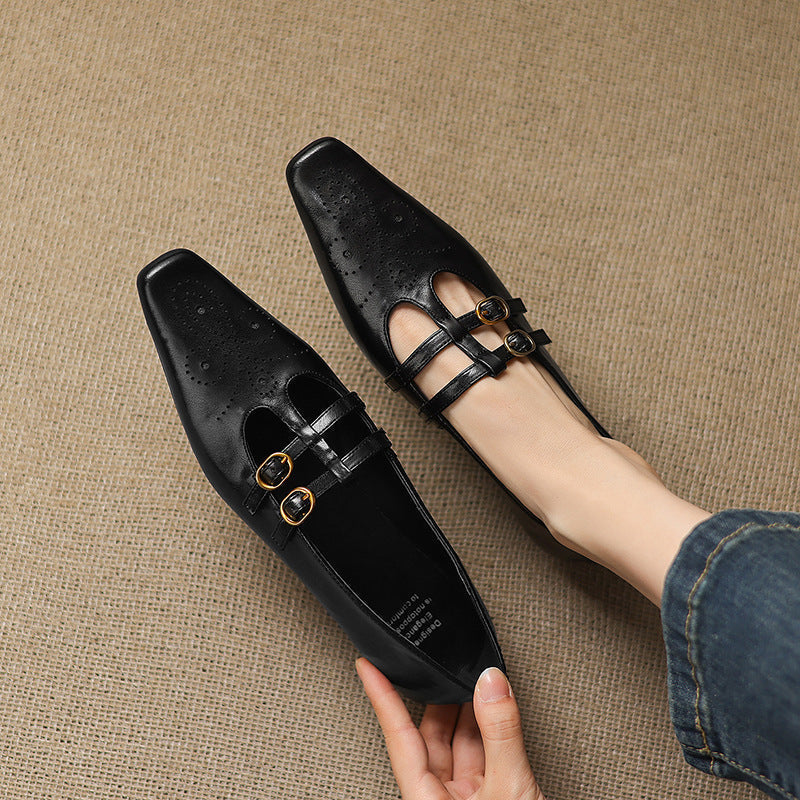 Ottilie - Brogue Detail Double-Strap Mules