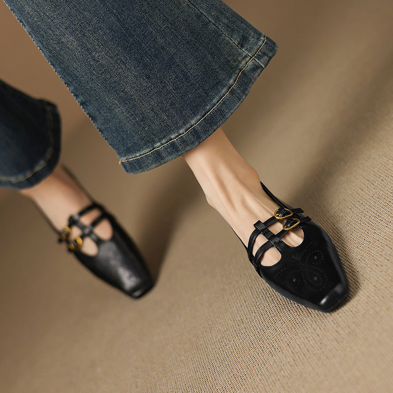 Ottilie - Brogue Detail Double-Strap Mules