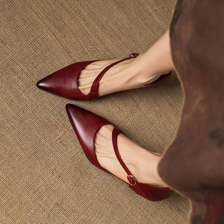 Annabel - Pointed Toe Crossover Strap Heels