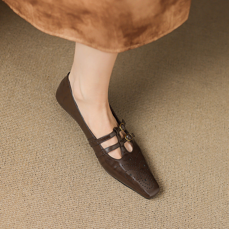 Ottilie - Brogue Detail Double-Strap Mules