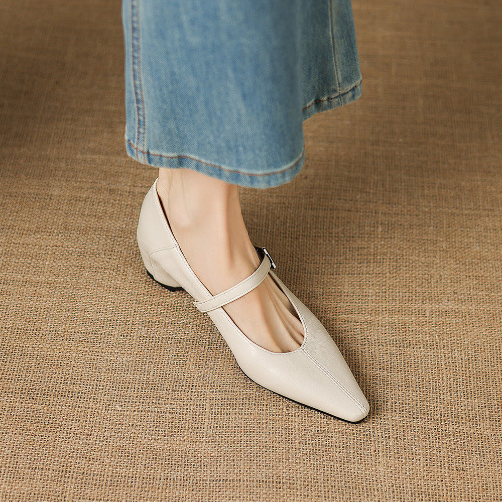 Cora - Pointed Toe Mary Jane Flats