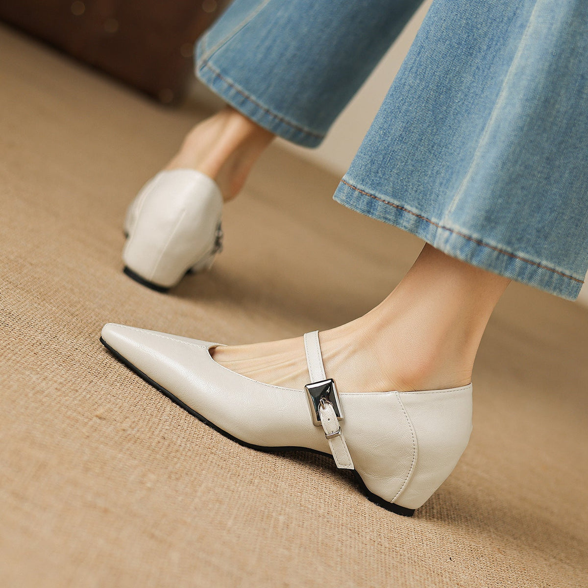 Cora - Pointed Toe Mary Jane Flats