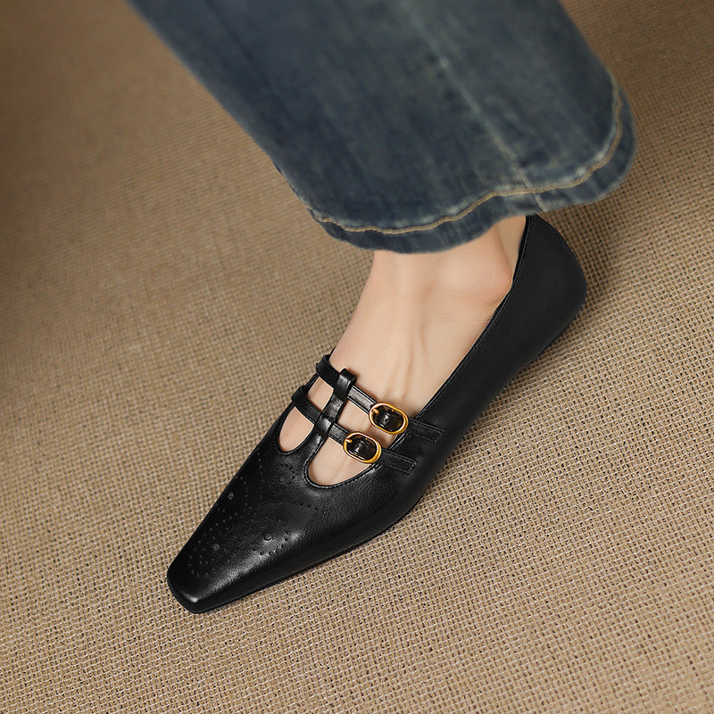 Ottilie - Brogue Detail Double-Strap Mules