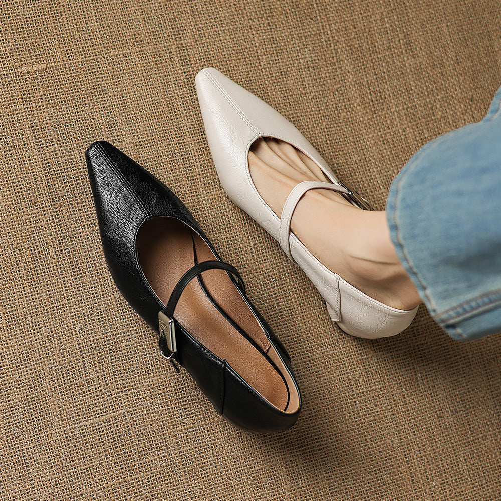 Cora - Pointed Toe Mary Jane Flats