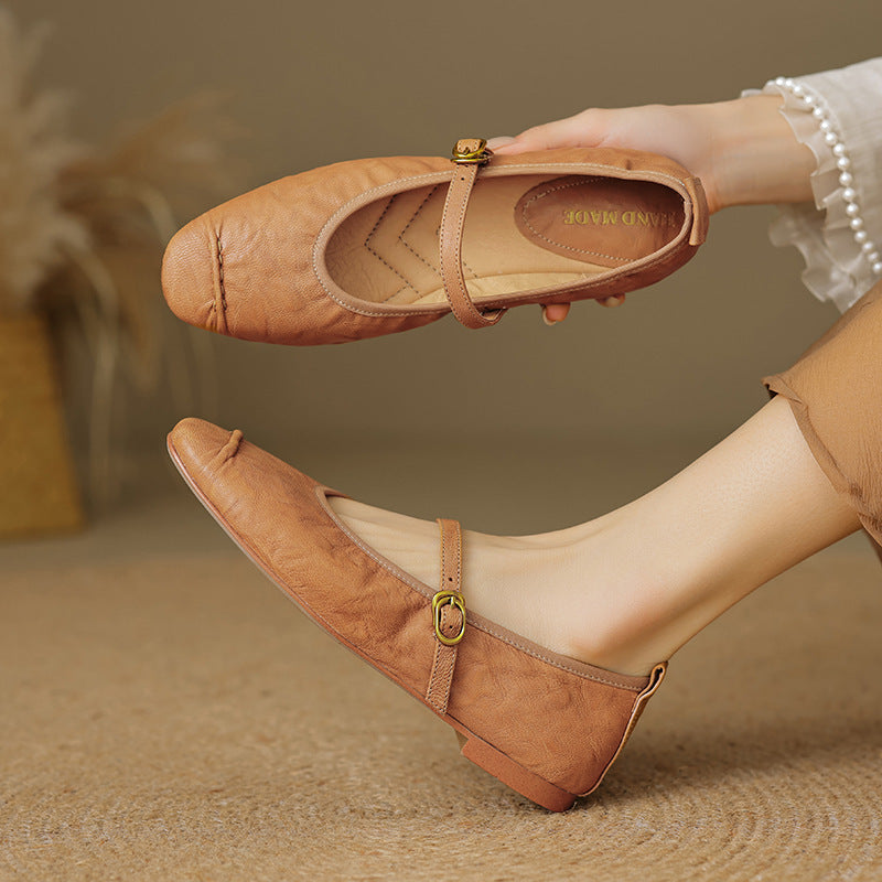Daphne - Buckled Strap Ballet Flats