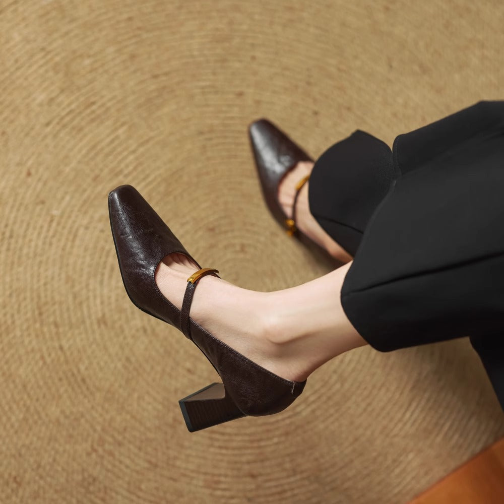 Philippa - Block Heel Mary Jane Shoes