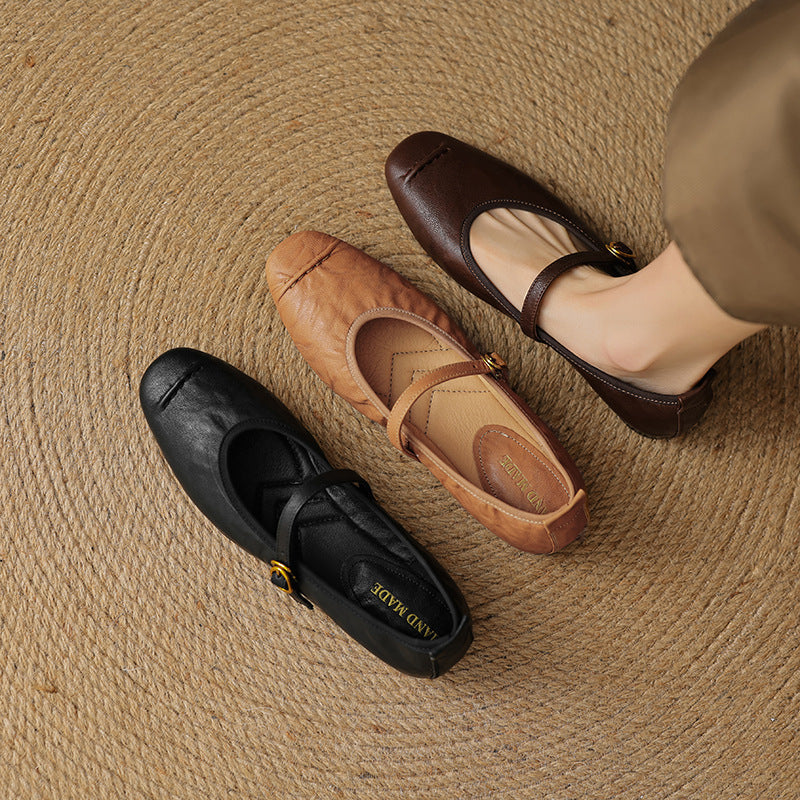 Daphne - Buckled Strap Ballet Flats