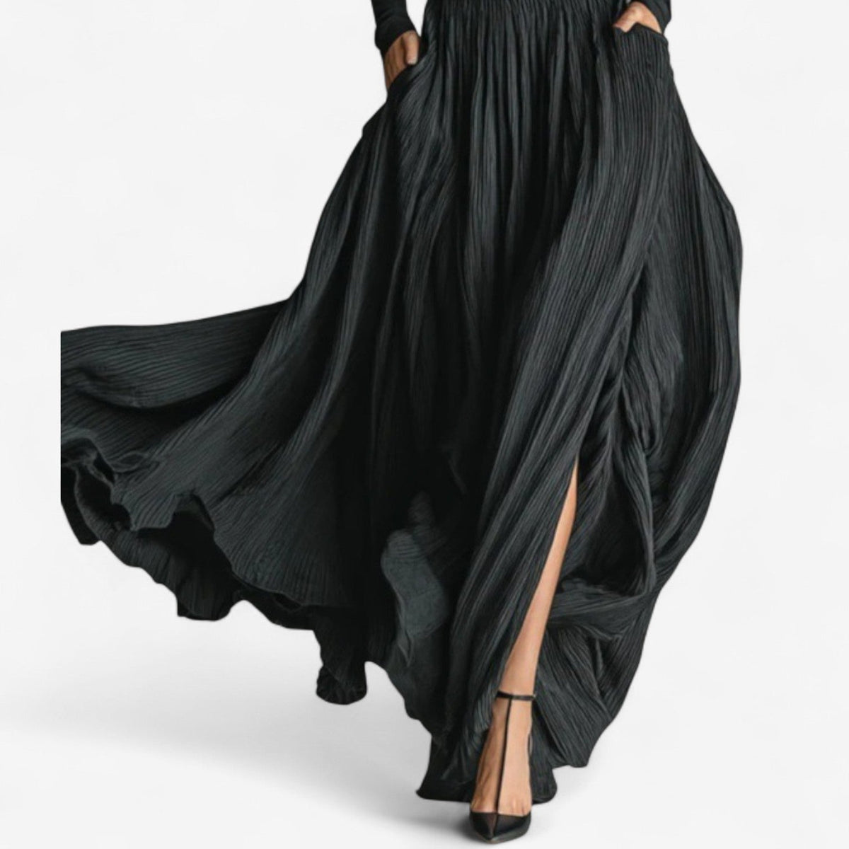 Ottilie - High Waist Pleated Maxi Dress