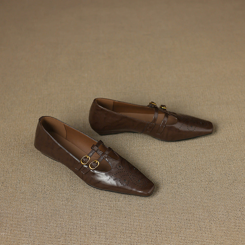Ottilie - Brogue Detail Double-Strap Mules