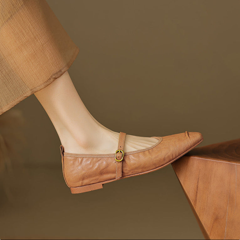 Daphne - Buckled Strap Ballet Flats