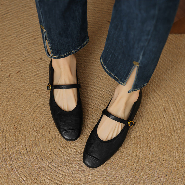 Daphne - Buckled Strap Ballet Flats