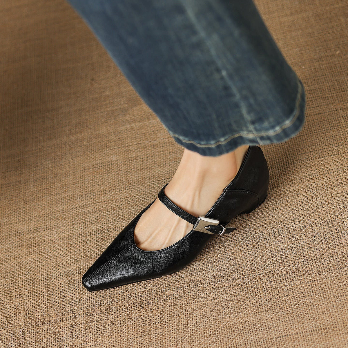 Cora - Pointed Toe Mary Jane Flats
