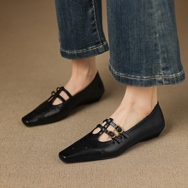Ottilie - Brogue Detail Double-Strap Mules