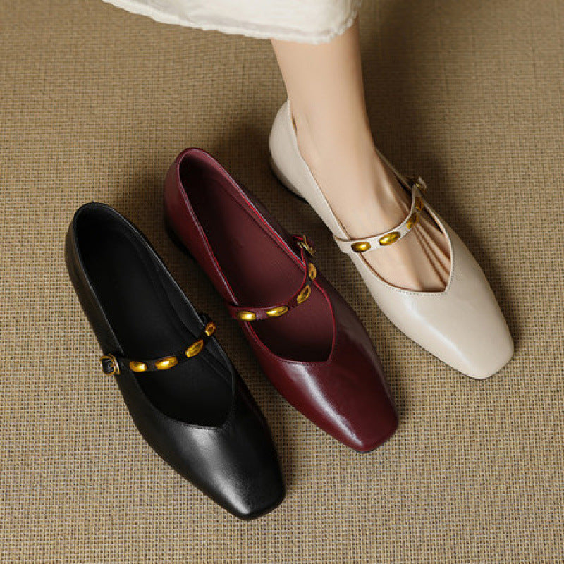 Orla - Studded Strap Mary Jane Shoes