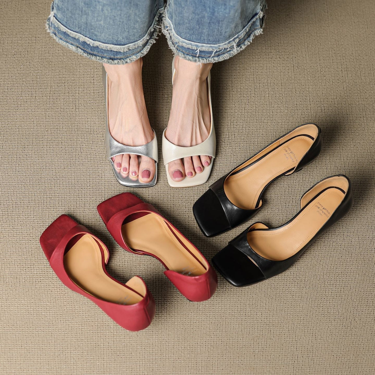 Margot - Peep Toe Kitten Heels