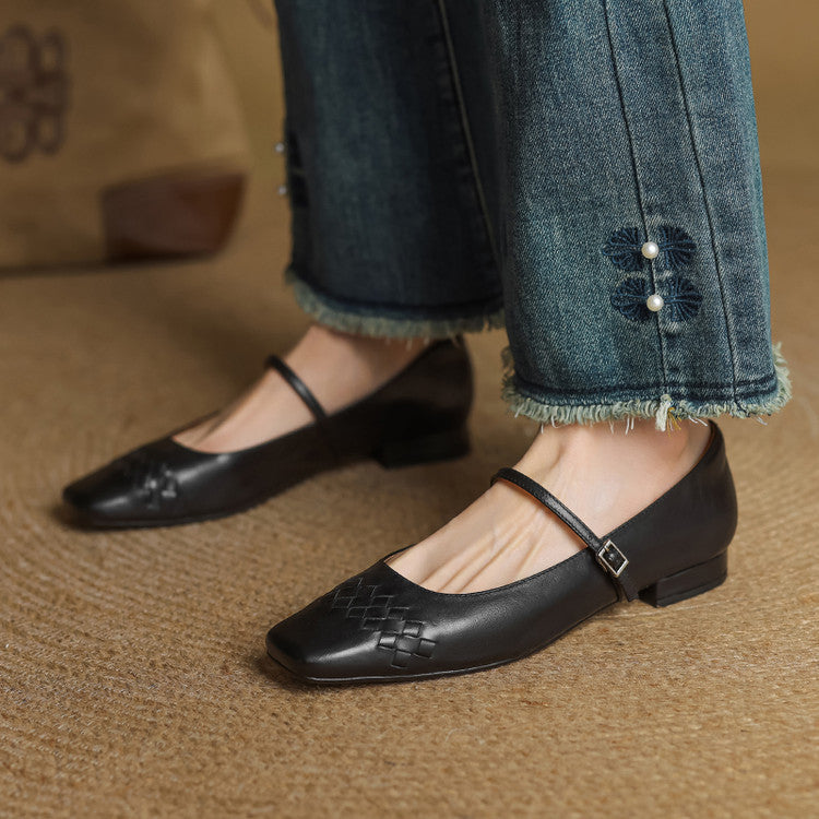 Imogen - Square Toe Mary Jane Flats