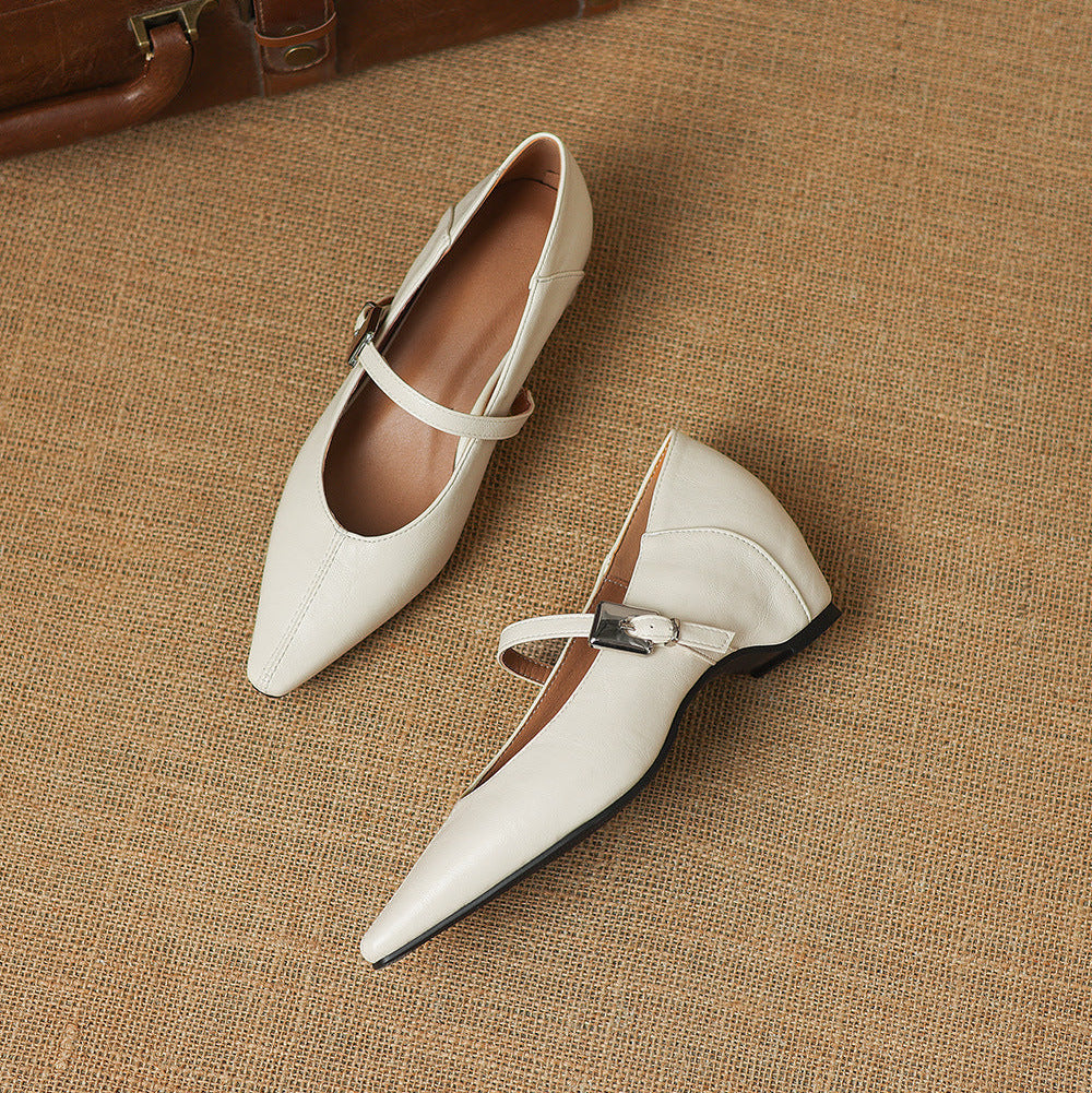 Cora - Pointed Toe Mary Jane Flats
