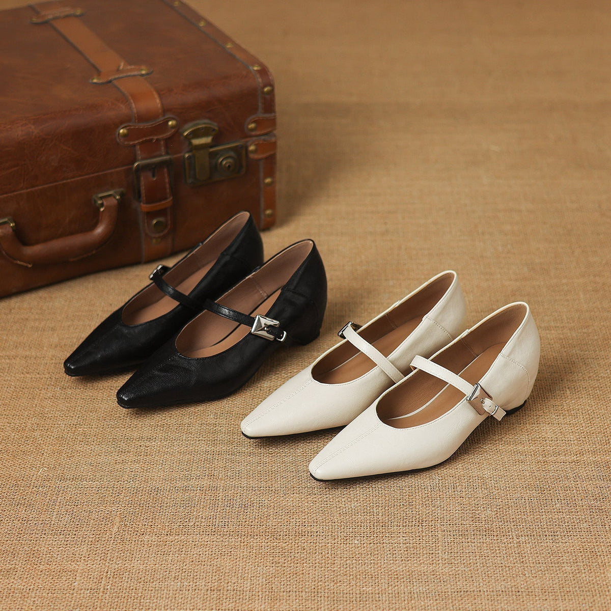 Cora - Pointed Toe Mary Jane Flats