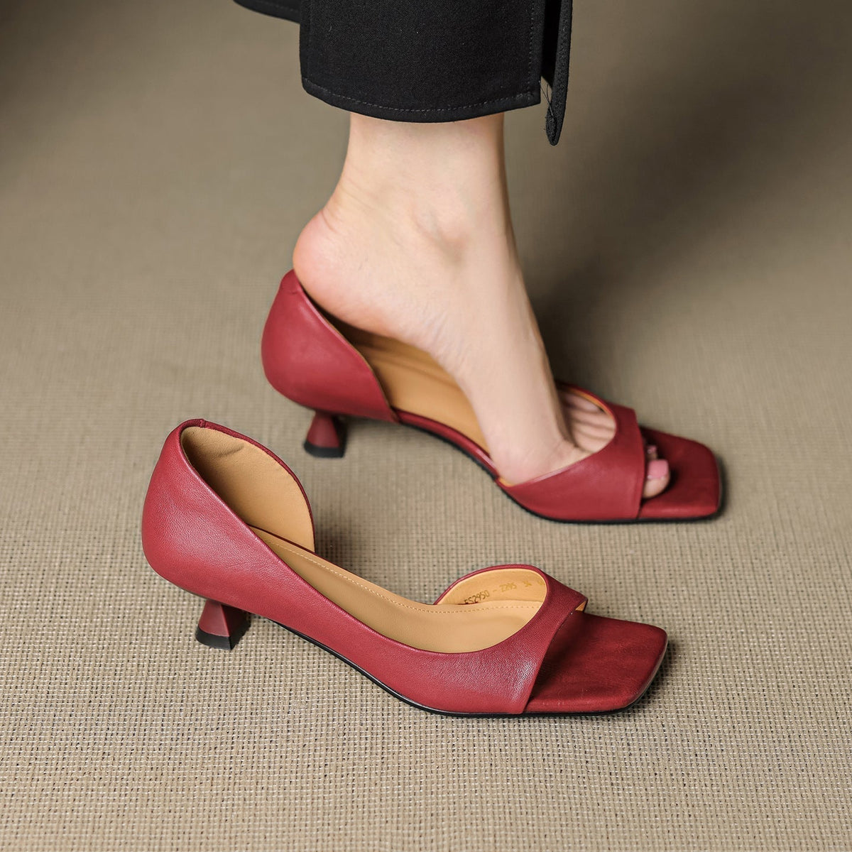 Margot - Peep Toe Kitten Heels