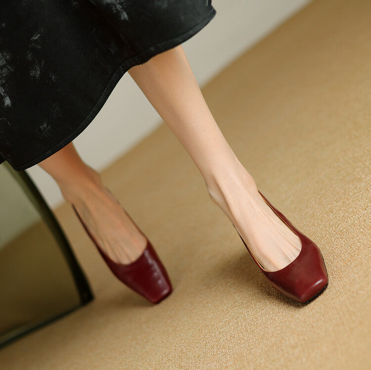 Eliza - Square Toe Slingback Heels