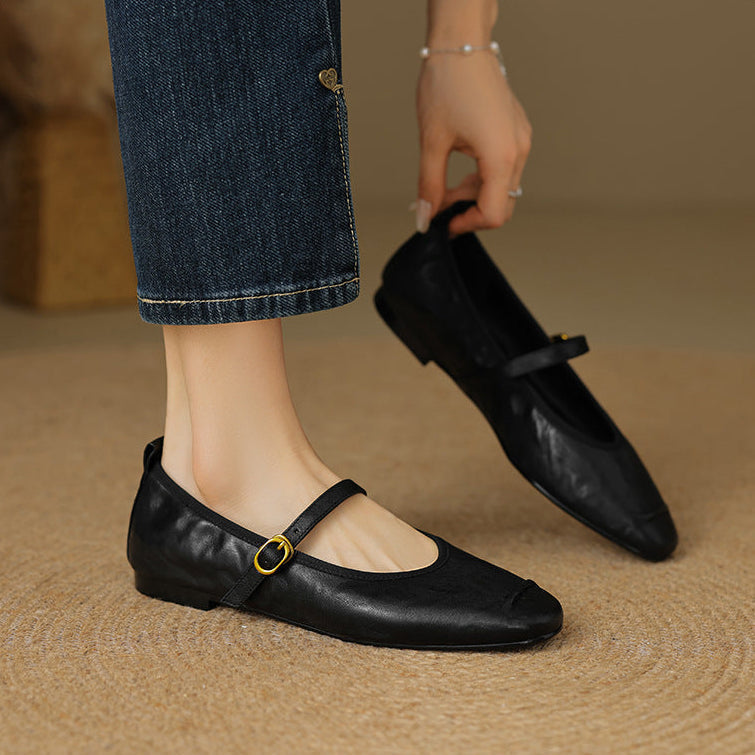 Daphne - Buckled Strap Ballet Flats