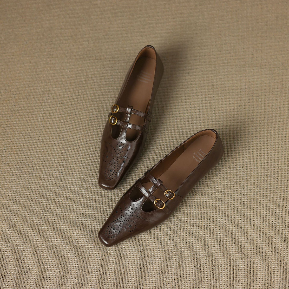 Ottilie - Brogue Detail Double-Strap Mules