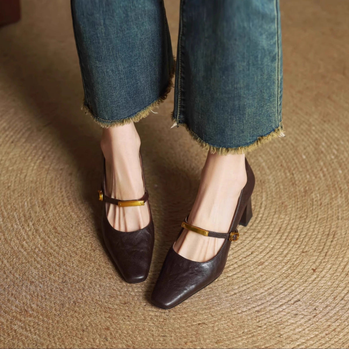 Philippa - Block Heel Mary Jane Shoes