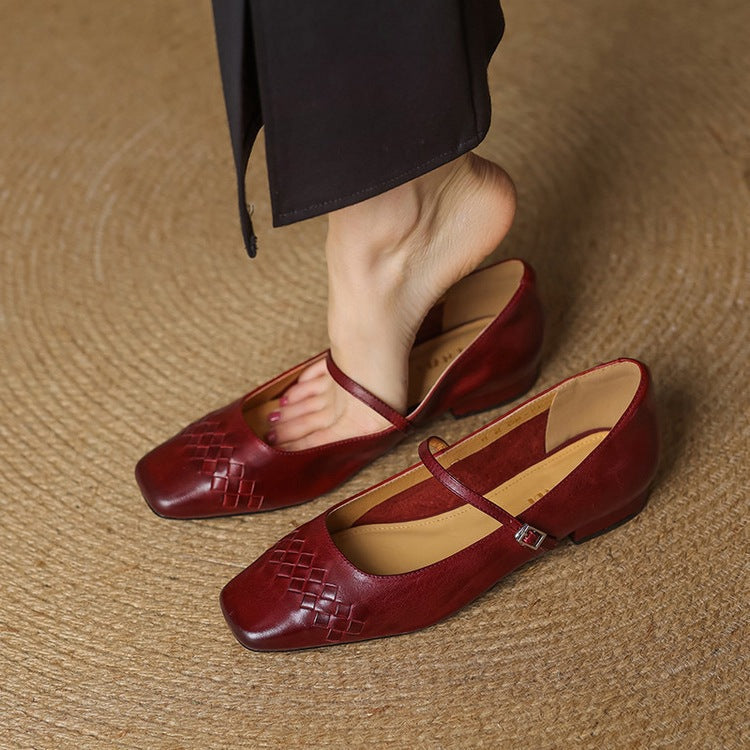 Imogen - Square Toe Mary Jane Flats