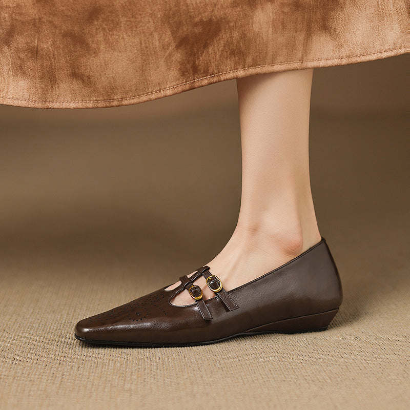 Ottilie - Brogue Detail Double-Strap Mules