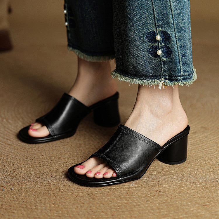 Carys - Block Heel Mules
