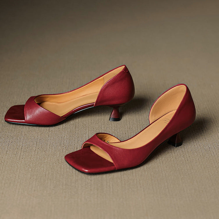 Margot - Peep Toe Kitten Heels