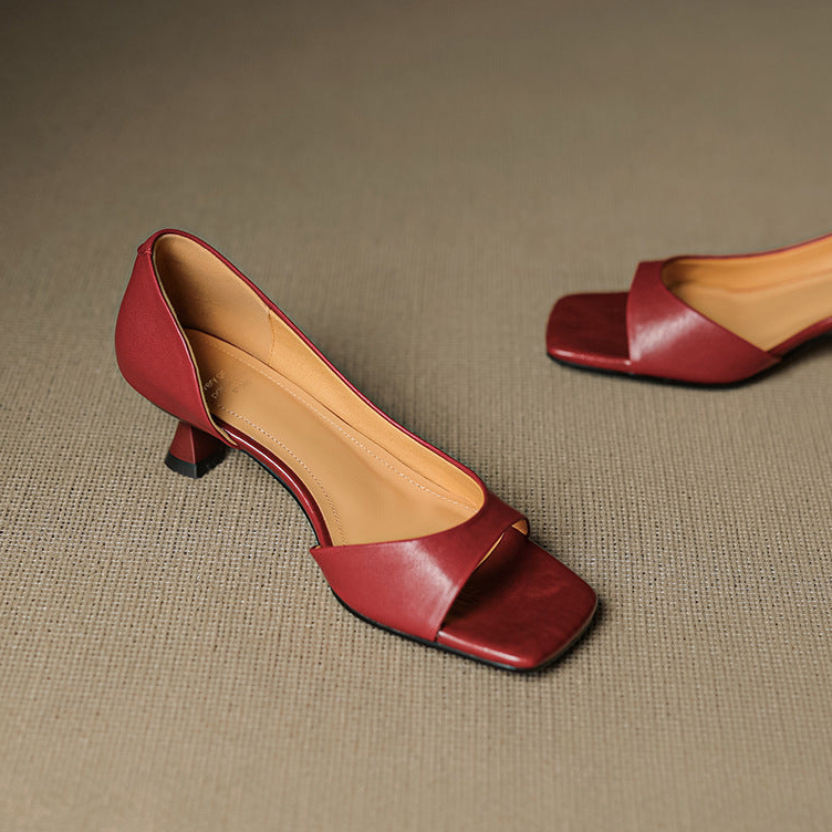 Margot - Peep Toe Kitten Heels