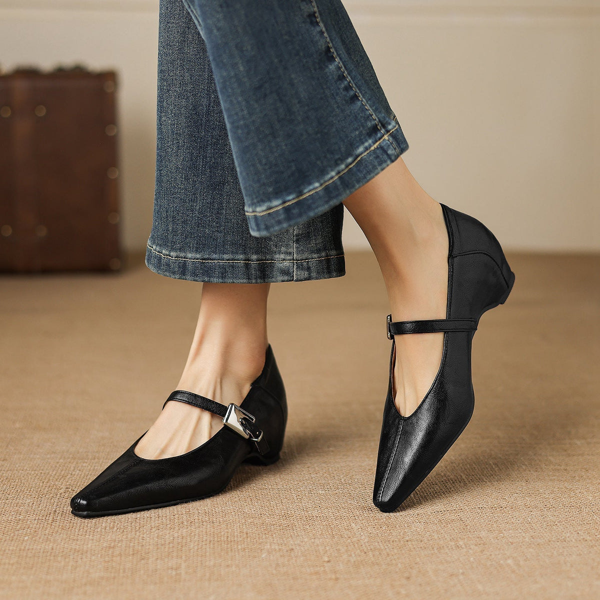 Cora - Pointed Toe Mary Jane Flats