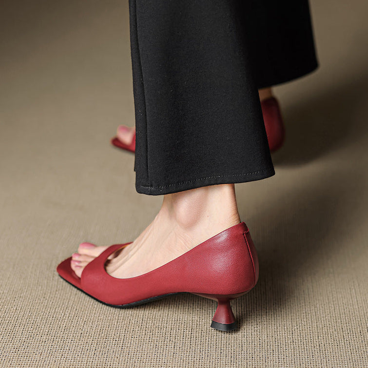 Margot - Peep Toe Kitten Heels