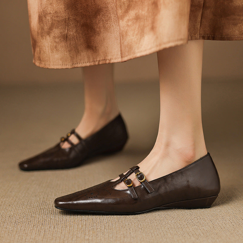 Ottilie - Brogue Detail Double-Strap Mules