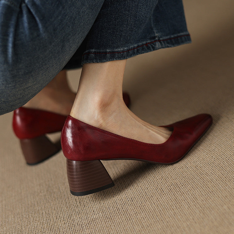 Victoria - Pointed Block Heel Shoes