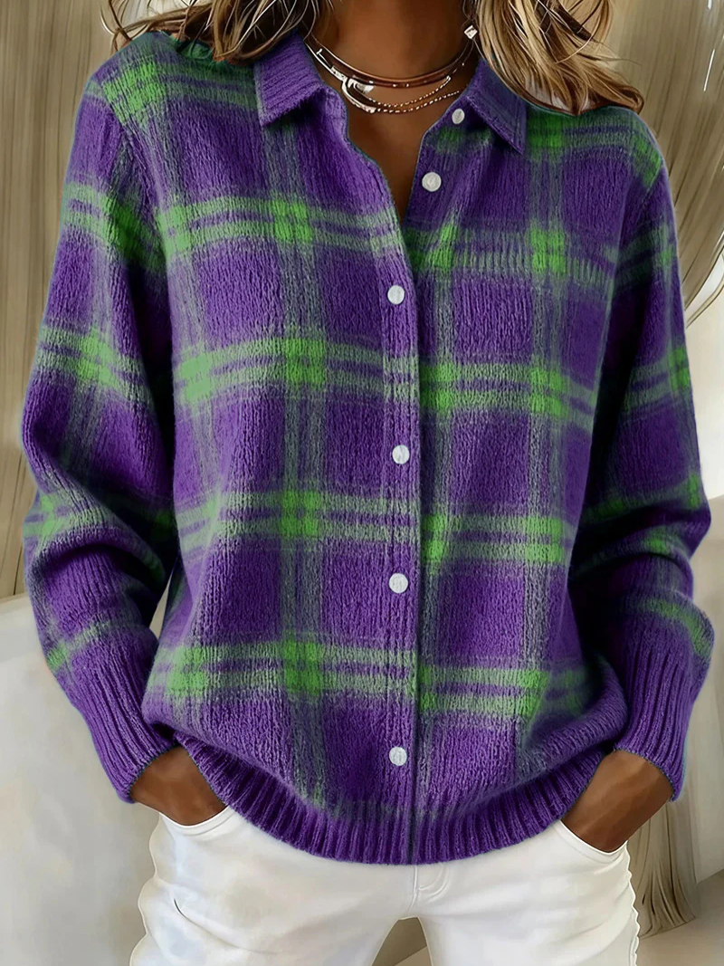 Harriet | Heritage Check Knit Cardigan