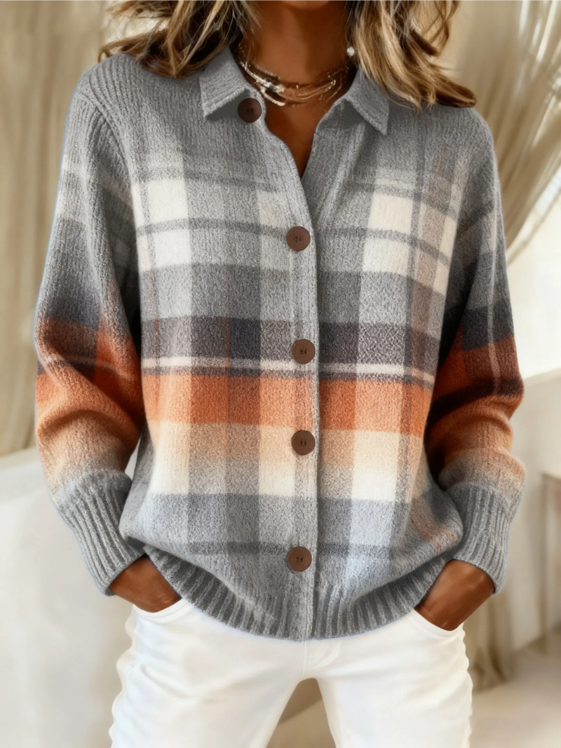 Harriet | Heritage Check Knit Cardigan