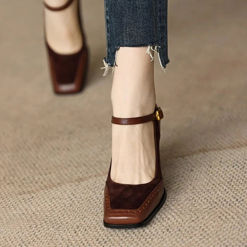Maeve - Vintage Two-Tone Block Heels