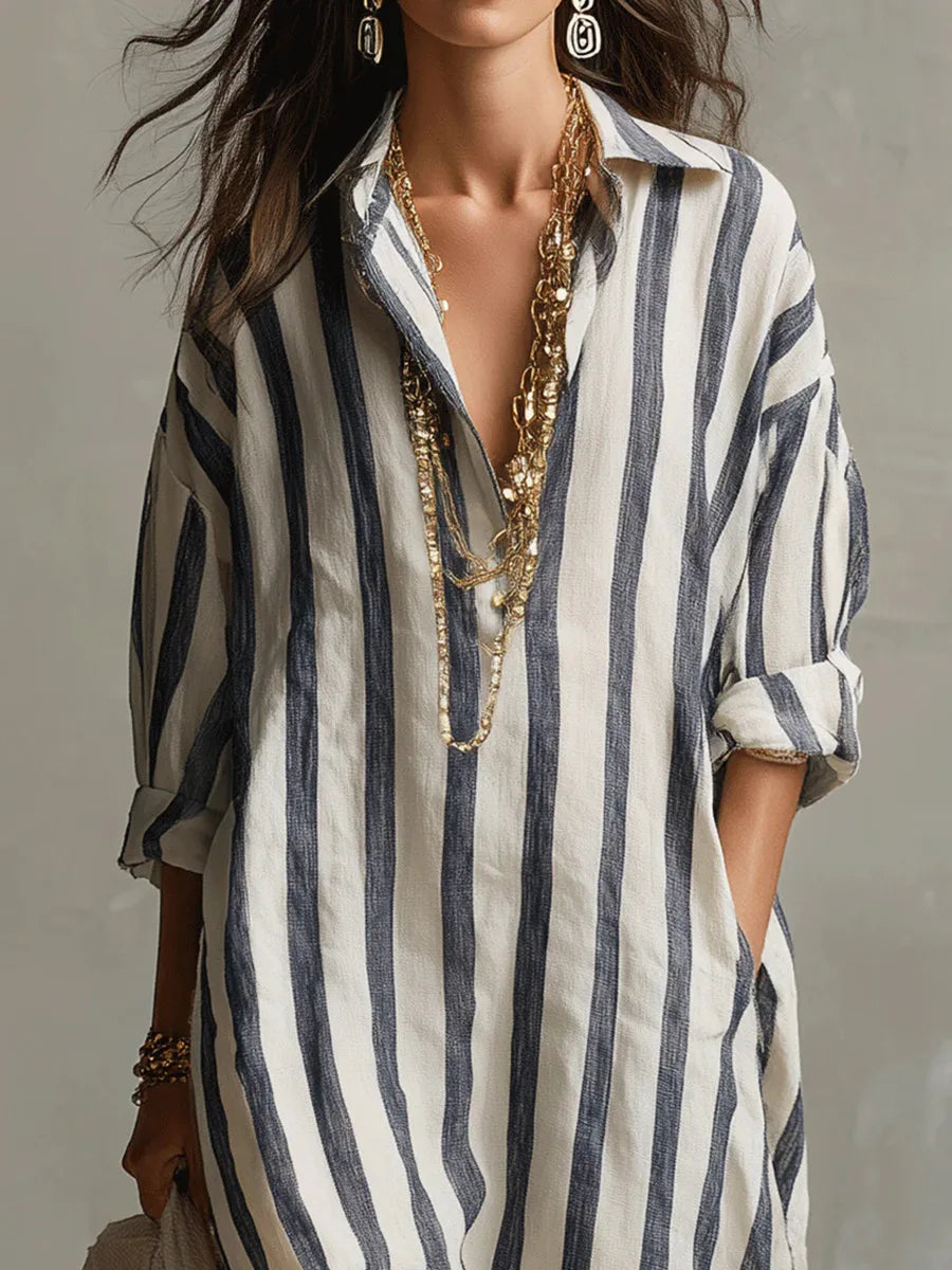 Wren - Striped Shirt Maxi Dress