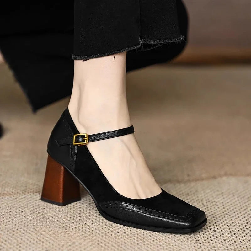 Maeve - Vintage Two-Tone Block Heels