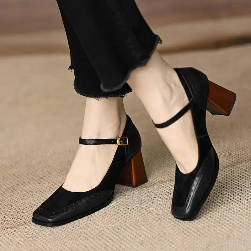Maeve - Vintage Two-Tone Block Heels