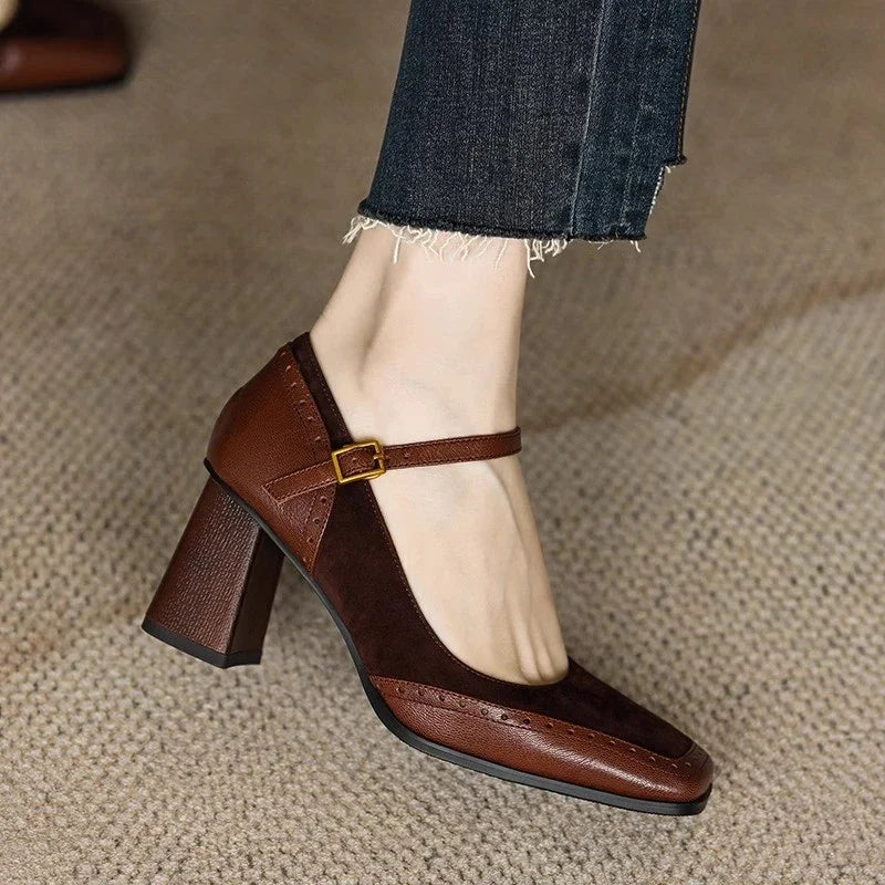 Maeve - Vintage Two-Tone Block Heels