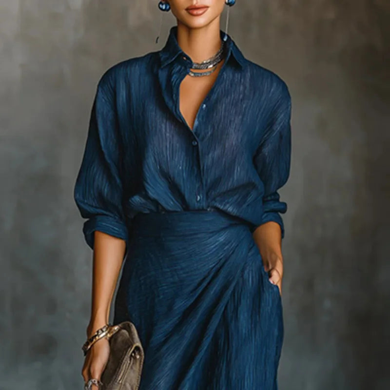 Florence - Textured Button-Up Two-Piece Set
