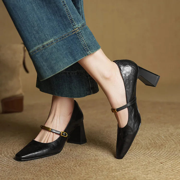 Philippa - Block Heel Mary Jane Shoes