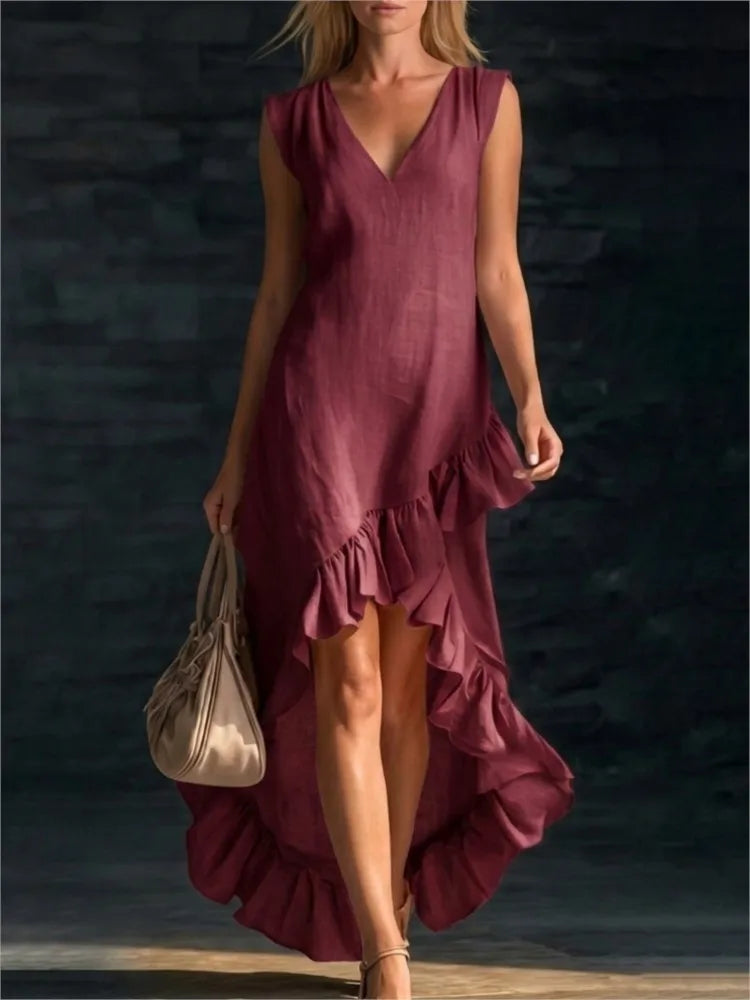 Willow - Sleeveless Ruffle Hem Maxi Dress