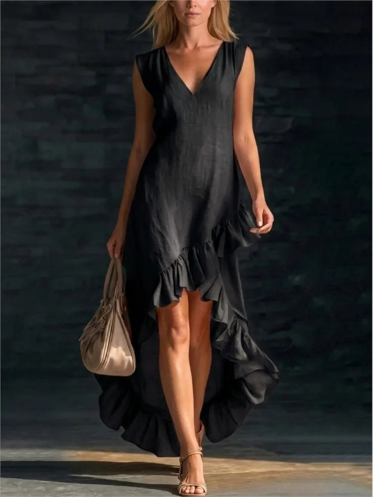Willow - Sleeveless Ruffle Hem Maxi Dress