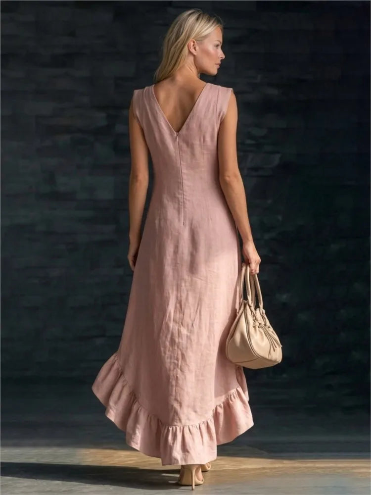 Willow - Sleeveless Ruffle Hem Maxi Dress