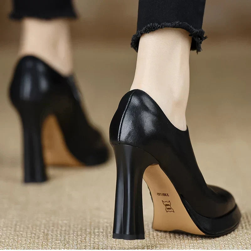 Lydia - Pointed Toe Block Heel Shoes